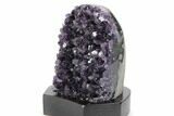 Deep Purple Amethyst Geode With Wood Base - Uruguay #360464-1